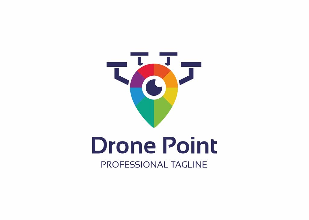 Download Шаблон логотипа "Drone Point - Logo Template" / Drone Point - Logo Template - Шаблон логотипа на тему графика aero modeling aeronautic camera circle company copter drone eye flying helicopter modern photograph product professional quadcopter round service simple store