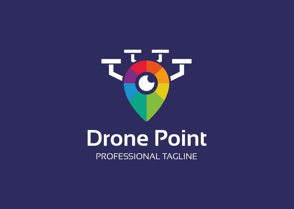 Download Шаблон логотипа "Drone Point - Logo Template" / Drone Point - Logo Template - Шаблон логотипа на тему графика aero modeling aeronautic camera circle company copter drone eye flying helicopter modern photograph product professional quadcopter round service simple store
