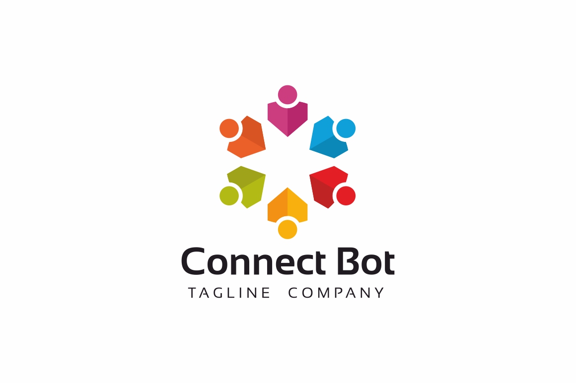 Download Шаблон логотипа "Connection Human - Logo Template" / Connection Human - Logo Template - Шаблон логотипа на тему графика association brand business club company corporate creative design designer elegant emblem fashion human logo logotype network party people print product