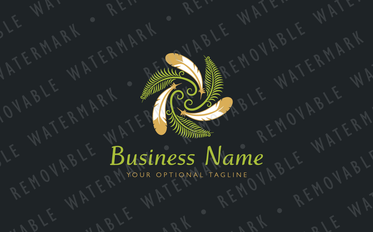 Download Шаблон логотипа "Circle of Fern & Feathers - Logo Template" / Circle of Fern & Feathers - Logo Template - Шаблон логотипа на тему графика fern feather nature sky earth indian native magic circle leaf sprout growth dream spiral vortex eagle spirit logo design template