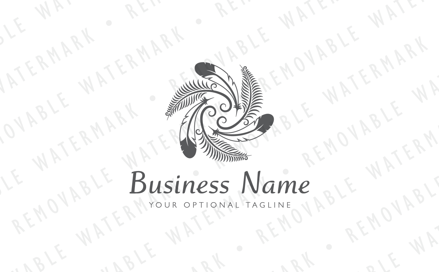 Download Шаблон логотипа "Circle of Fern & Feathers - Logo Template" / Circle of Fern & Feathers - Logo Template - Шаблон логотипа на тему графика fern feather nature sky earth indian native magic circle leaf sprout growth dream spiral vortex eagle spirit logo design template