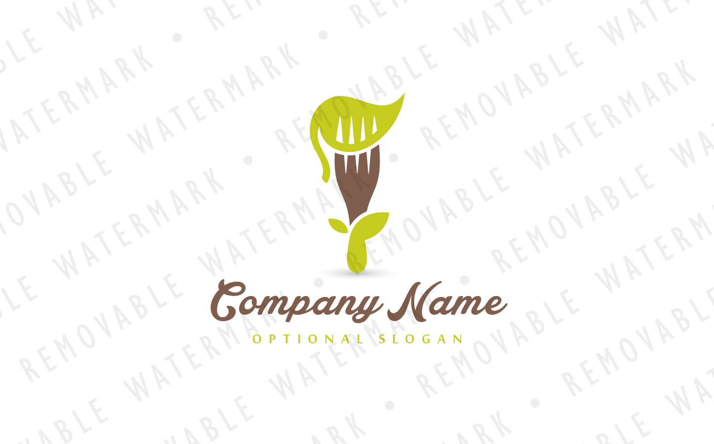 Download Шаблон логотипа "Vegetarian Food - Logo Template" / Vegetarian Food - Logo Template - Шаблон логотипа на тему графика simple green plant restaurant leaf food healthy diet fork meal eat cook nutrition vegetarian vegan organic vitamin logo design template