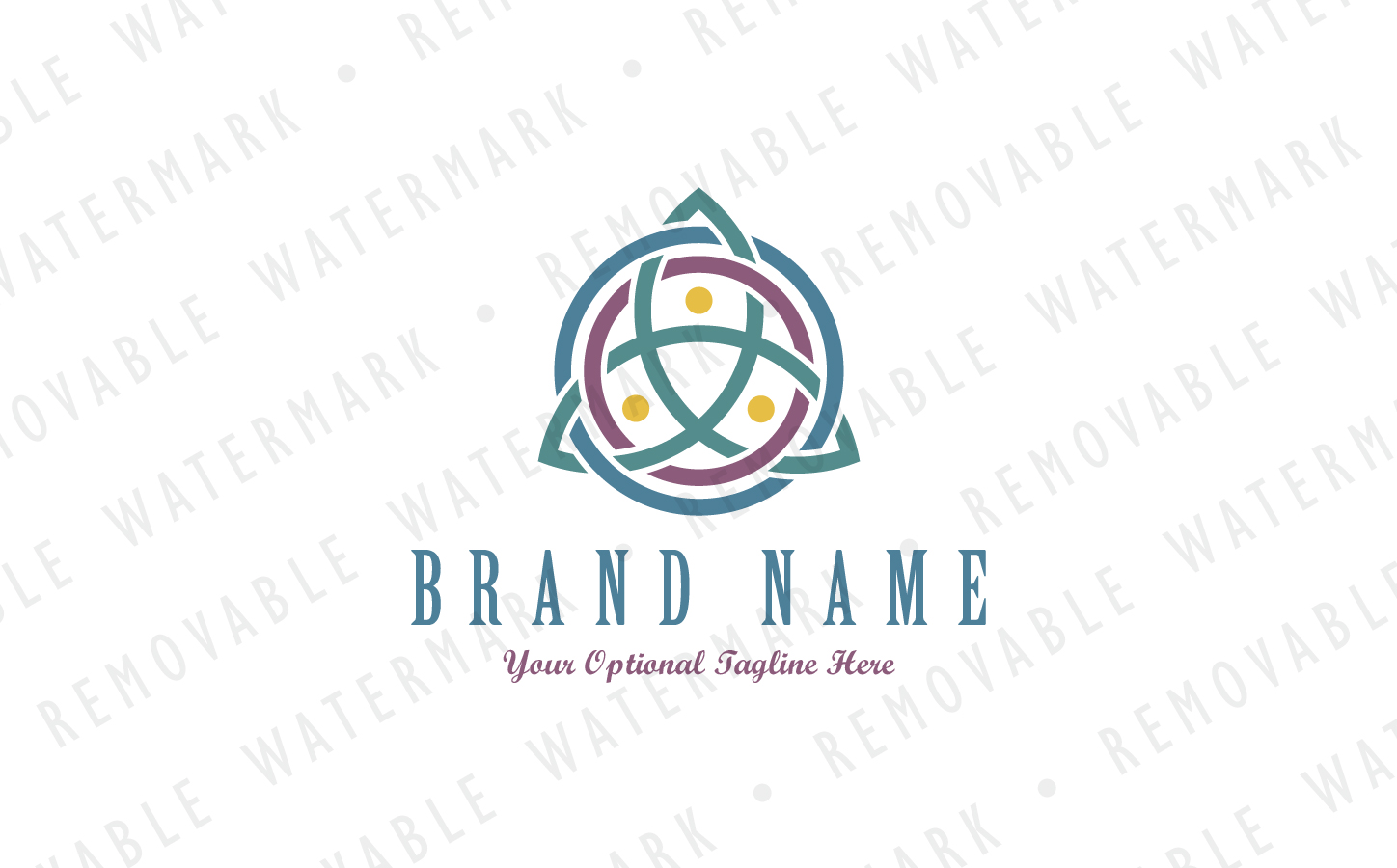 Download Шаблон логотипа "Triquetra Trinity Knot - Logo Template" / Triquetra Trinity Knot - Logo Template - Шаблон логотипа на тему графика circle beauty transformation abstract connection harmony magic balance synergy bond knot alchemy triquetra trinity logo design template spa celtic geometry
