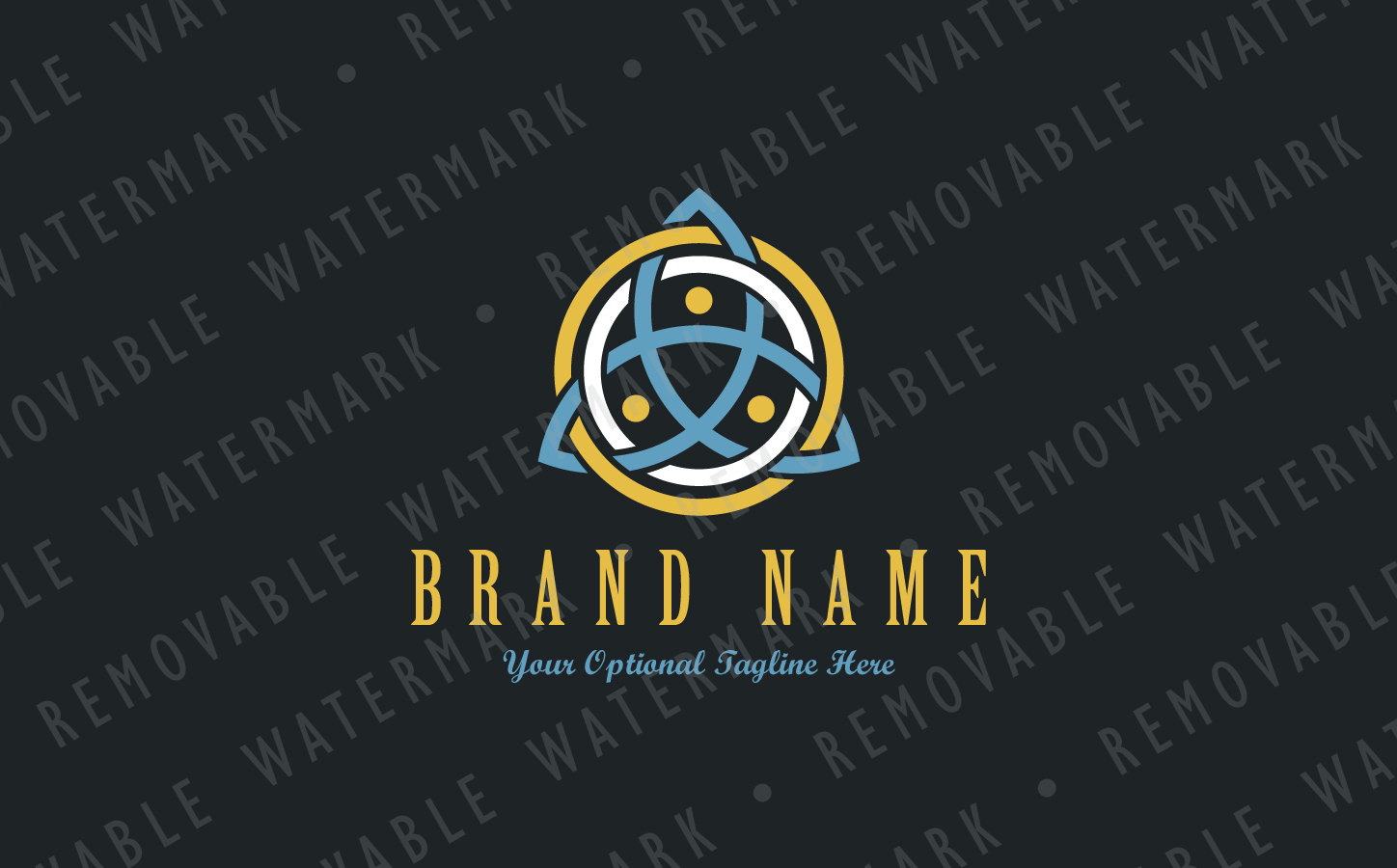 Download Шаблон логотипа "Triquetra Trinity Knot - Logo Template" / Triquetra Trinity Knot - Logo Template - Шаблон логотипа на тему графика circle beauty transformation abstract connection harmony magic balance synergy bond knot alchemy triquetra trinity logo design template spa celtic geometry