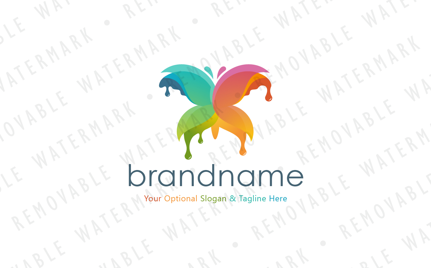 Download Шаблон логотипа "Butterfly Paint - Logo Template" / Butterfly Paint - Logo Template - Шаблон логотипа на тему графика paint colorful spectrum rainbow butterfly drop abstract elegant beauty art print ink press liquid wings logo design template tattoo artist