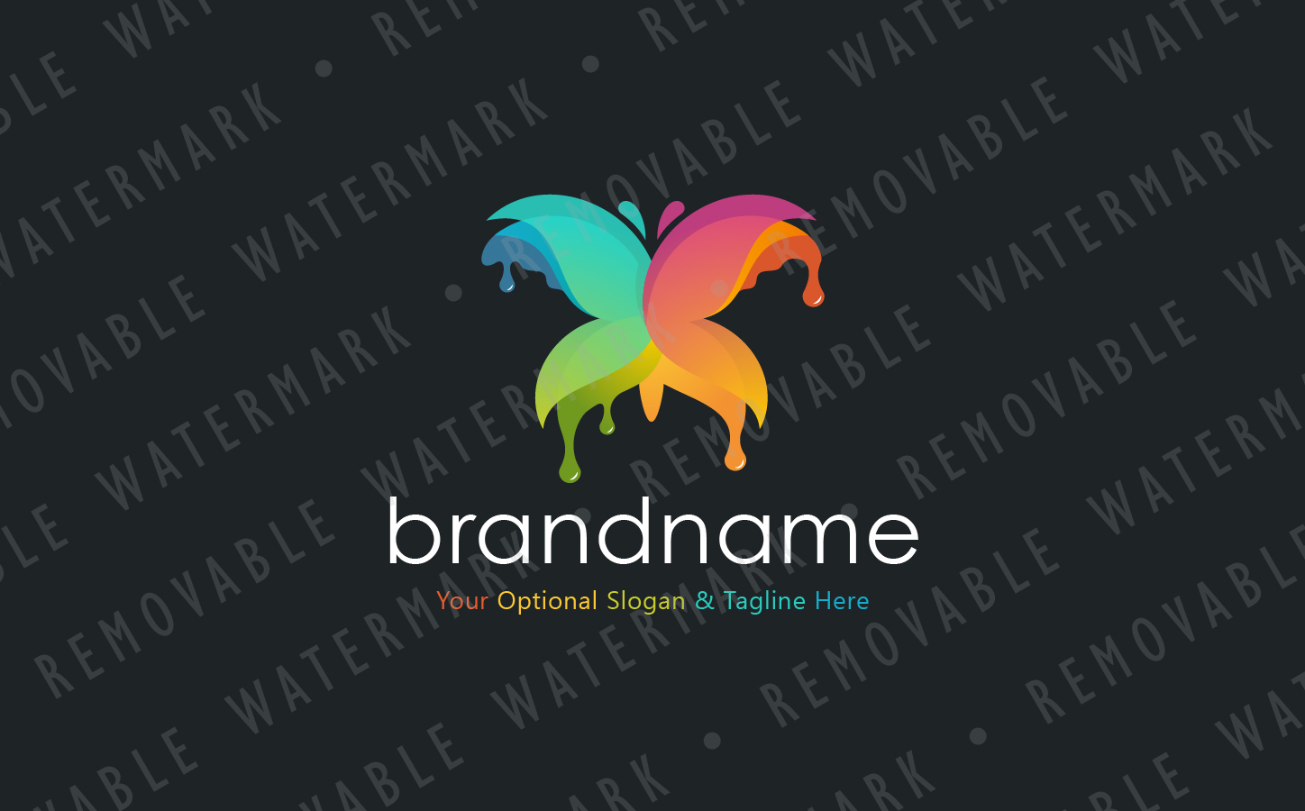 Download Шаблон логотипа "Butterfly Paint - Logo Template" / Butterfly Paint - Logo Template - Шаблон логотипа на тему графика paint colorful spectrum rainbow butterfly drop abstract elegant beauty art print ink press liquid wings logo design template tattoo artist