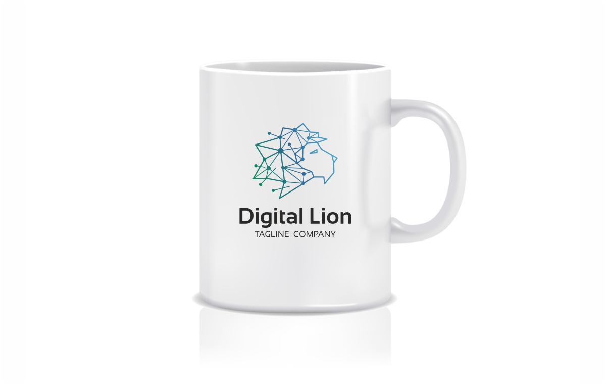 Download Шаблон логотипа "Digital Lion - Logo Template" / Digital Lion - Logo Template - Шаблон логотипа на тему графика lion logo head illustration digital abstract animal icon design symbol creative colorful king wild graphic geometric power strength mascot corporate