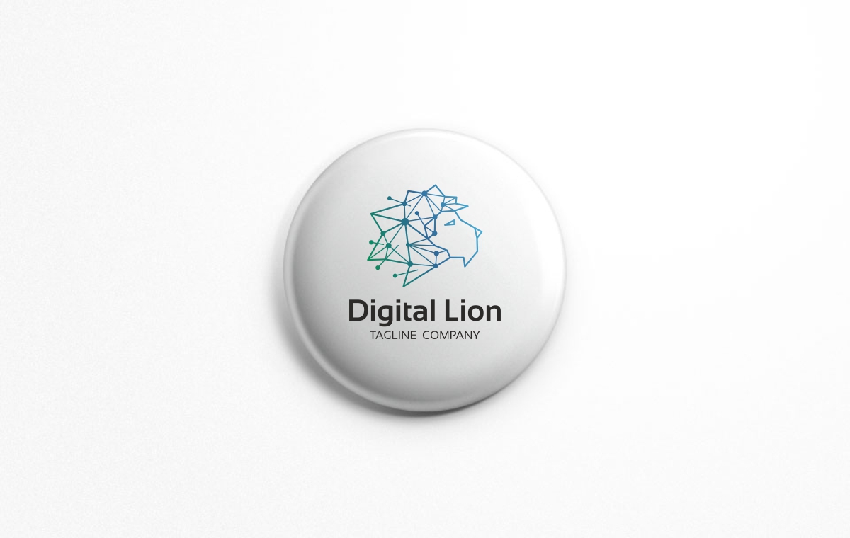 Download Шаблон логотипа "Digital Lion - Logo Template" / Digital Lion - Logo Template - Шаблон логотипа на тему графика lion logo head illustration digital abstract animal icon design symbol creative colorful king wild graphic geometric power strength mascot corporate