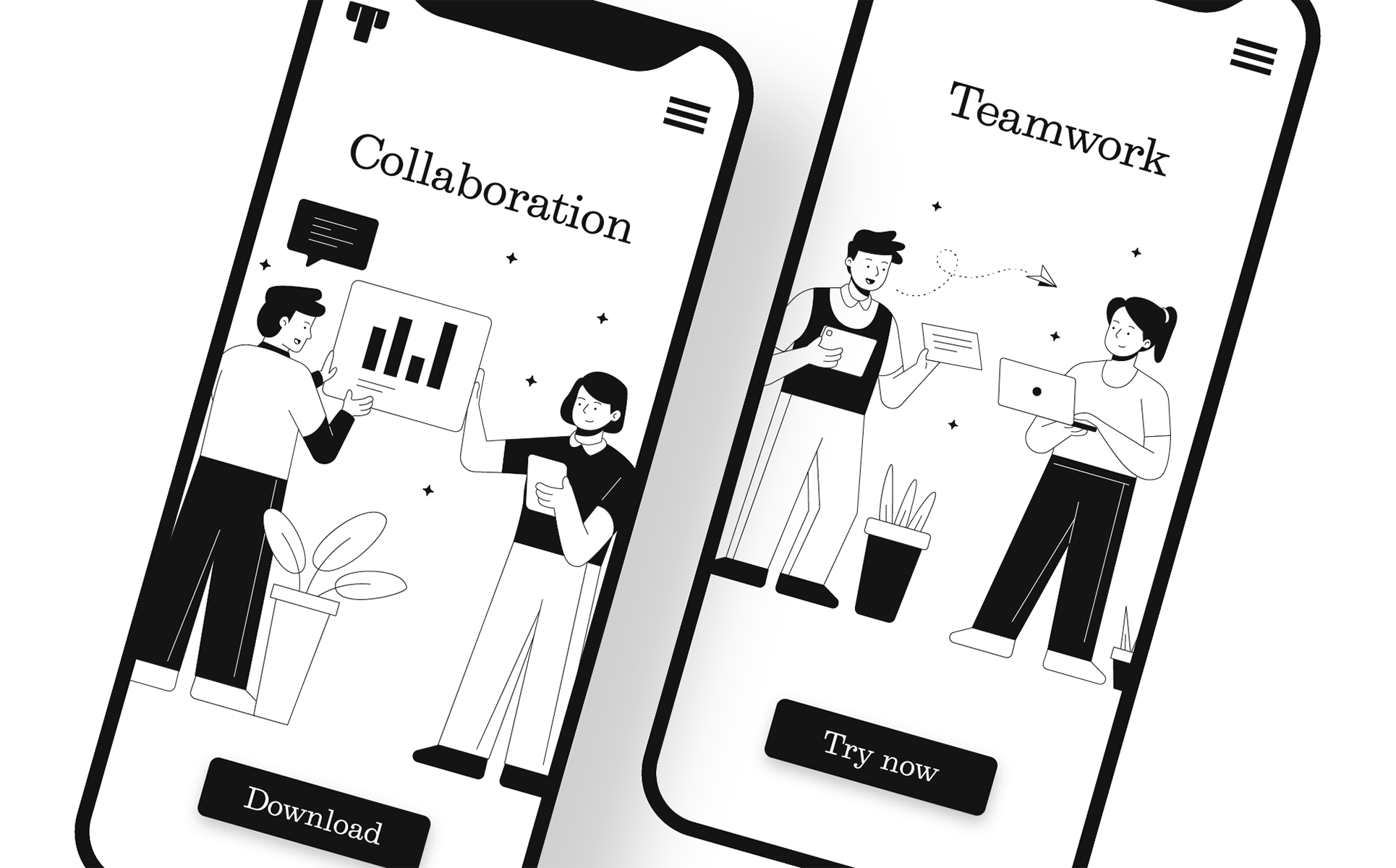 Download Иллюстрация "Teams - Illustration" / Teams - Illustration - Иллюстрация на тему графика team,teamwork,brainstorm,collaboration,meeting,workflow,work,project,startup,business,vector,figma,sketch,illustration,outline,stroke,line