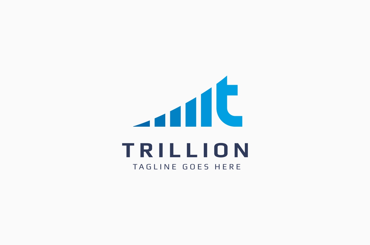 Download Шаблон логотипа "Trillion - T  Letter Logo Template" / Trillion - T  Letter Logo Template - Шаблон логотипа на тему графика advertising analysis arrow bank chart consulting data dynamic fast finance financial global graph grow growing growth increase invest investment market