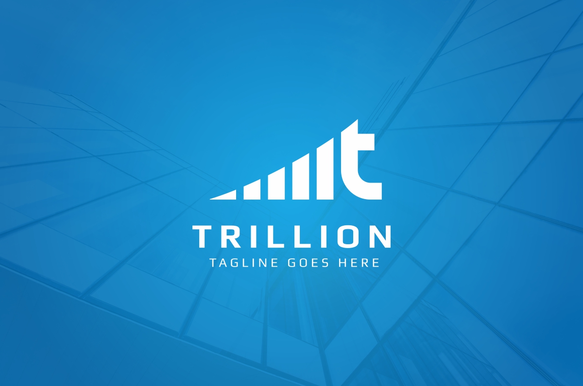 Download Шаблон логотипа "Trillion - T  Letter Logo Template" / Trillion - T  Letter Logo Template - Шаблон логотипа на тему графика advertising analysis arrow bank chart consulting data dynamic fast finance financial global graph grow growing growth increase invest investment market