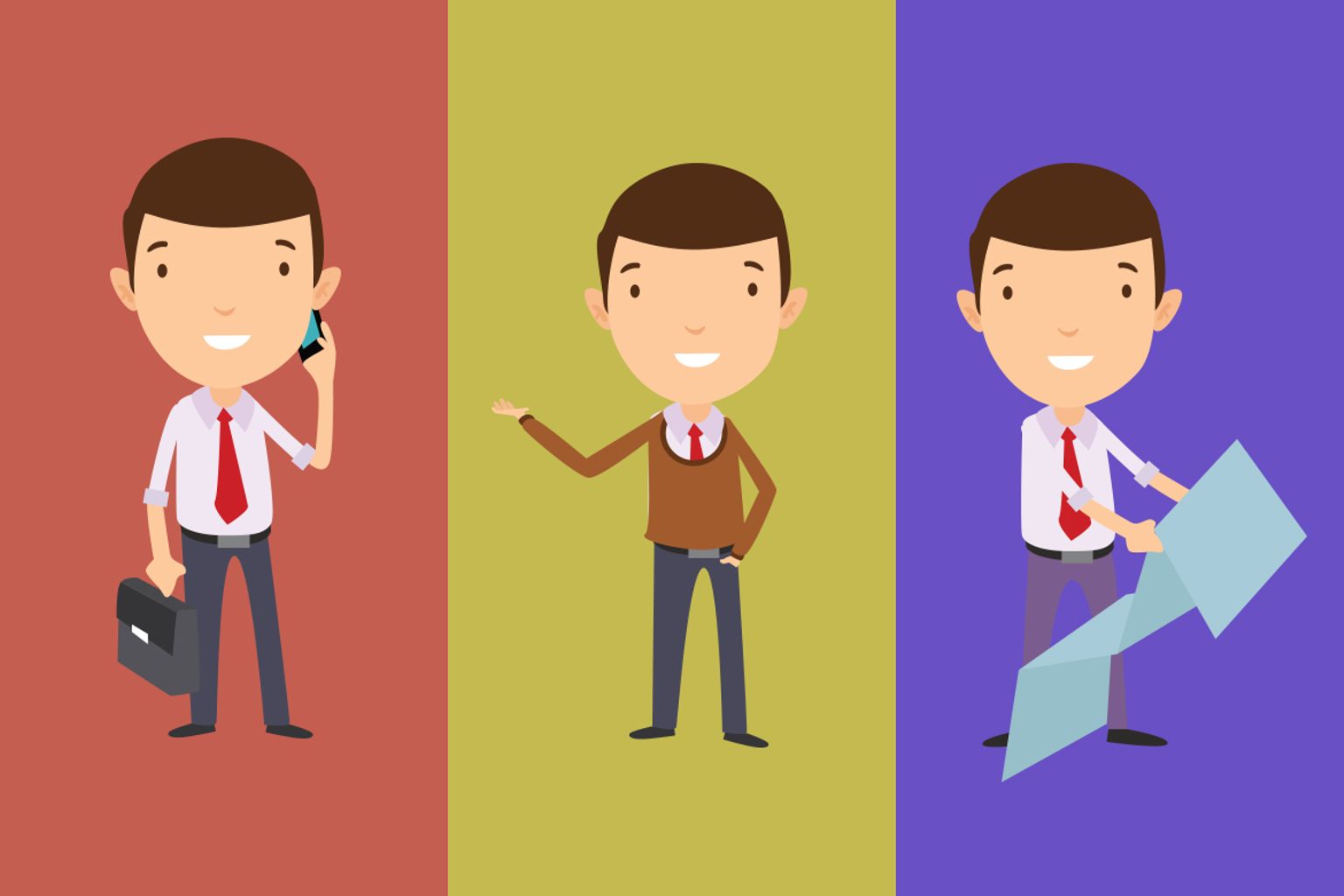Download Иллюстрация "Business People Character Set - Illustration" / Business People Character Set - Illustration - Иллюстрация на тему графика business character set man employee presentation illustration casual office stand speak hand active confidence talk computer