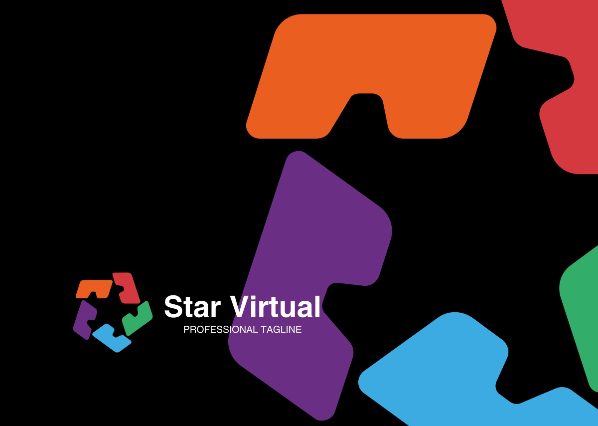 Download Шаблон логотипа "Star Virtual - Logo Template" / Star Virtual - Logo Template - Шаблон логотипа на тему графика augmented reality box business consultant corporate creation creative creativity development digital head hexagon human innovation media multimedia pixel professional publicity