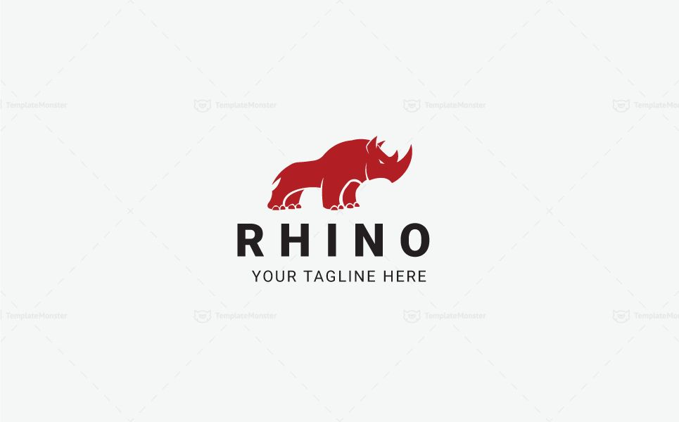 Download Шаблон логотипа "Rhino Design - Logo Template" / Rhino Design - Logo Template - Шаблон логотипа на тему графика animal beast big brand brave club creative design graphic head horn icon illustrator image jungle logo mascot media modern power