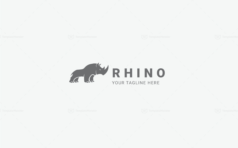 Download Шаблон логотипа "Rhino Design - Logo Template" / Rhino Design - Logo Template - Шаблон логотипа на тему графика animal beast big brand brave club creative design graphic head horn icon illustrator image jungle logo mascot media modern power
