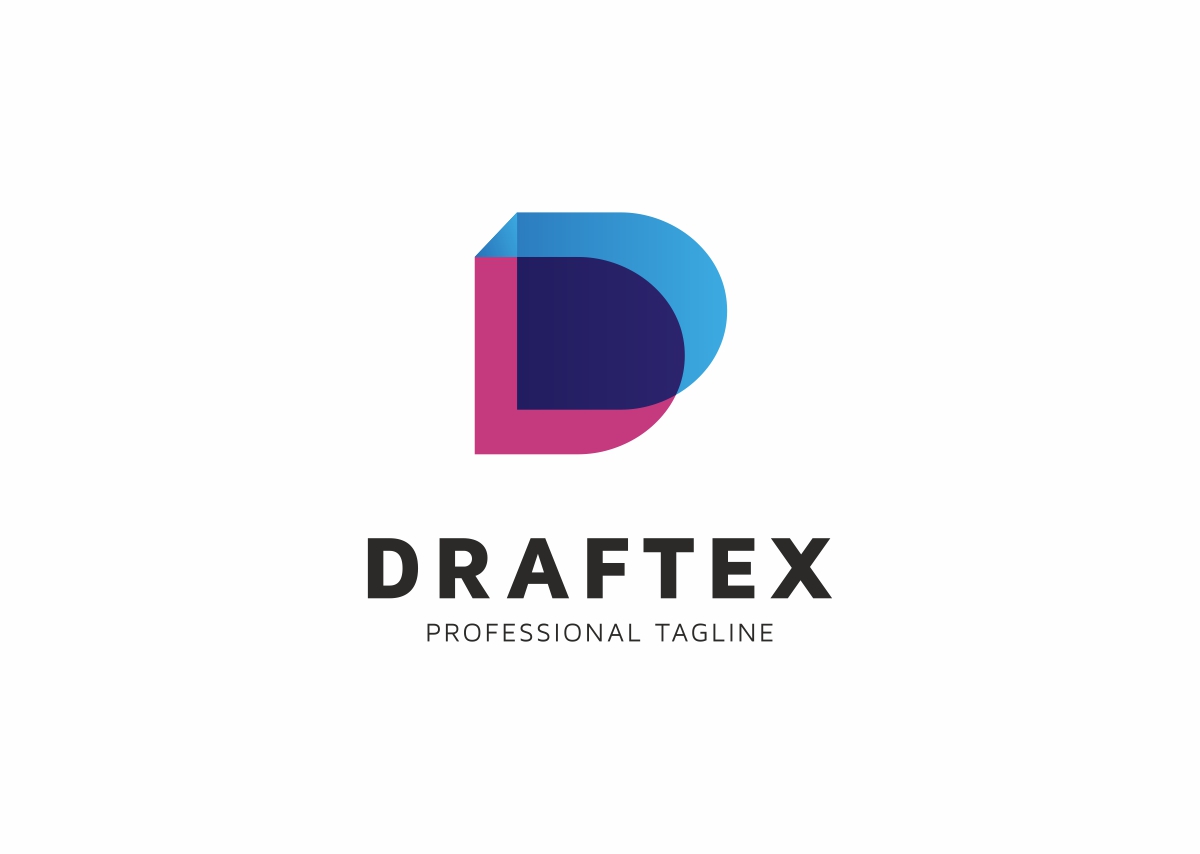 Download Шаблон логотипа "Draftex - Logo Template" / Draftex - Logo Template - Шаблон логотипа на тему графика business concept corporate design customizable d letter fashion identity industry inside insurance logo branding multi media multipurpose office photography simple