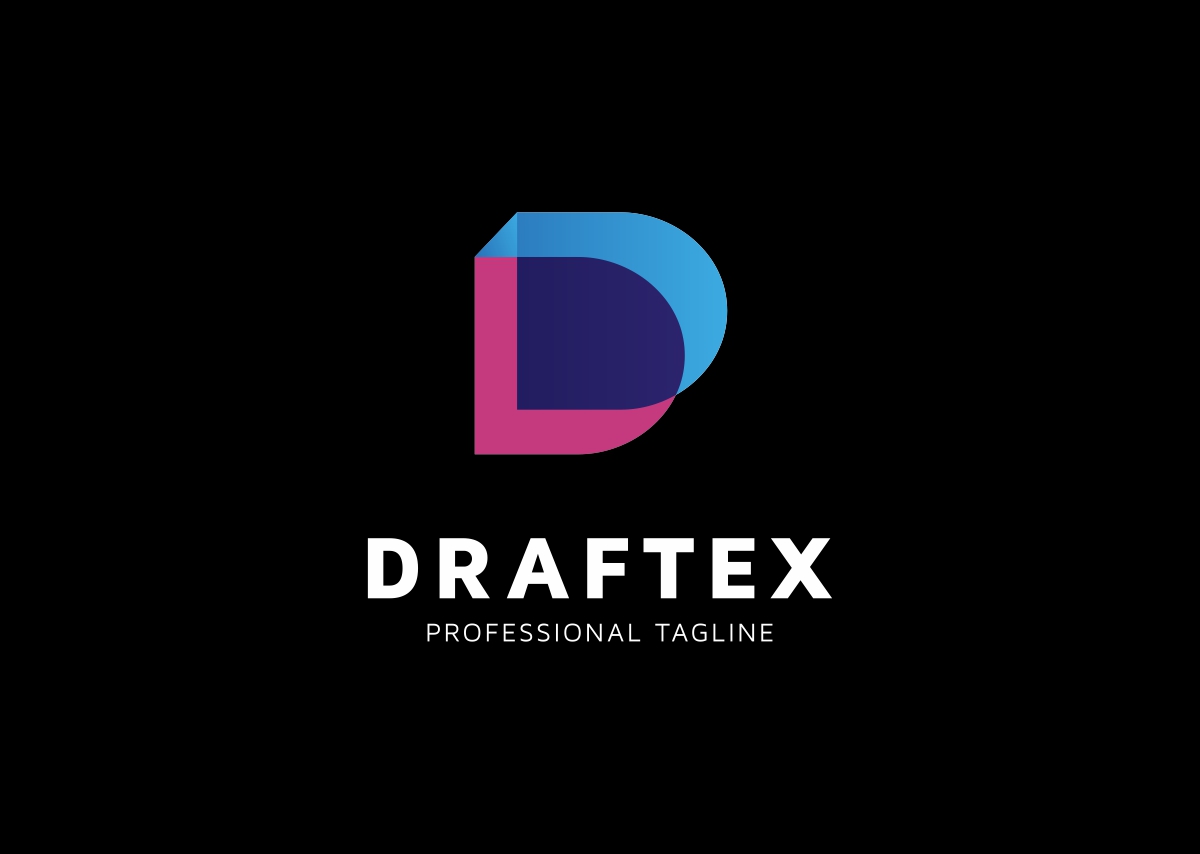 Download Шаблон логотипа "Draftex - Logo Template" / Draftex - Logo Template - Шаблон логотипа на тему графика business concept corporate design customizable d letter fashion identity industry inside insurance logo branding multi media multipurpose office photography simple
