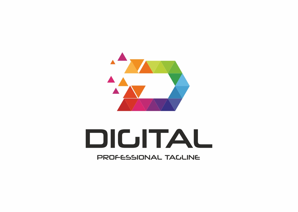 Download Шаблон логотипа "Digital - D Letter Polygon Logo Template" / Digital - D Letter Polygon Logo Template - Шаблон логотипа на тему графика agency box code colorful colors cube cubic cubical d letter logo design developer development entertain entertainment firm group hexa hexagon