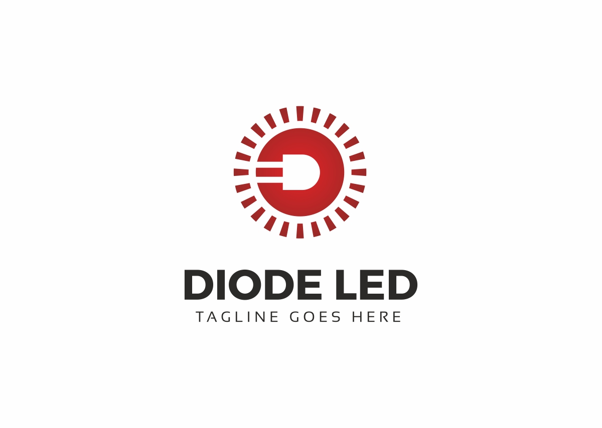 Download Шаблон логотипа "Diode Led - Logo Template" / Diode Led - Logo Template - Шаблон логотипа на тему графика led logo light icon bulb vector diode design symbol lamp isolated sign concept electric creative white technology bright idea energy