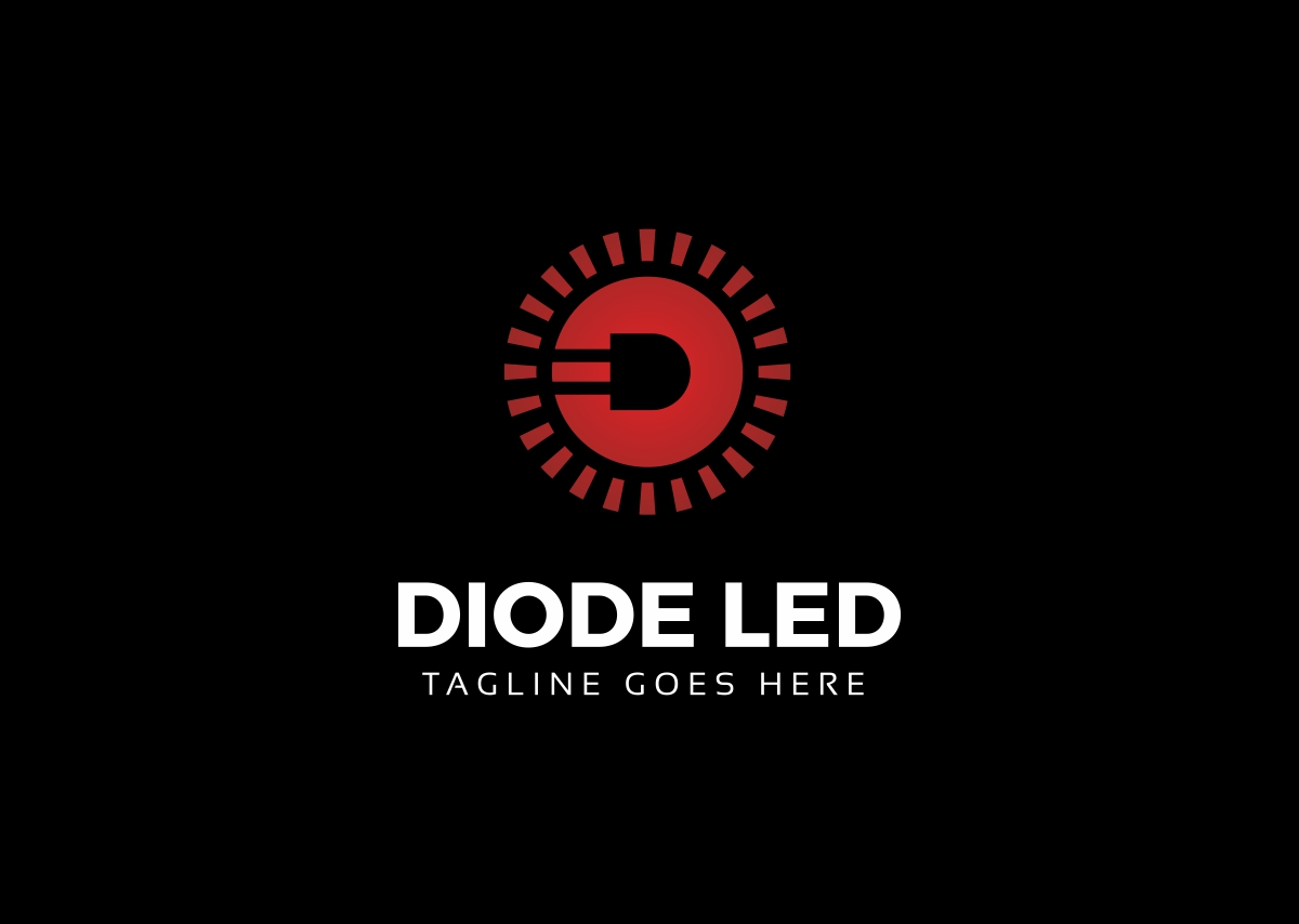 Download Шаблон логотипа "Diode Led - Logo Template" / Diode Led - Logo Template - Шаблон логотипа на тему графика led logo light icon bulb vector diode design symbol lamp isolated sign concept electric creative white technology bright idea energy