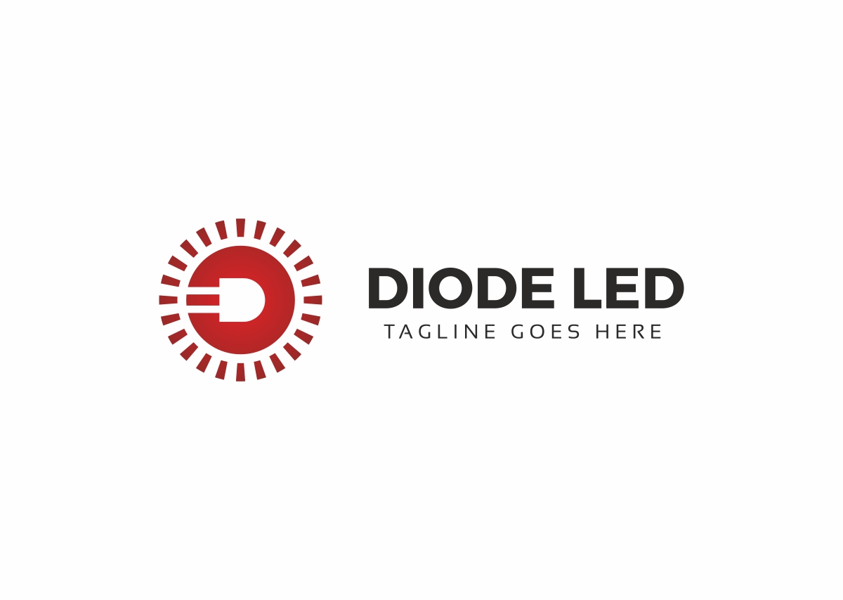 Download Шаблон логотипа "Diode Led - Logo Template" / Diode Led - Logo Template - Шаблон логотипа на тему графика led logo light icon bulb vector diode design symbol lamp isolated sign concept electric creative white technology bright idea energy