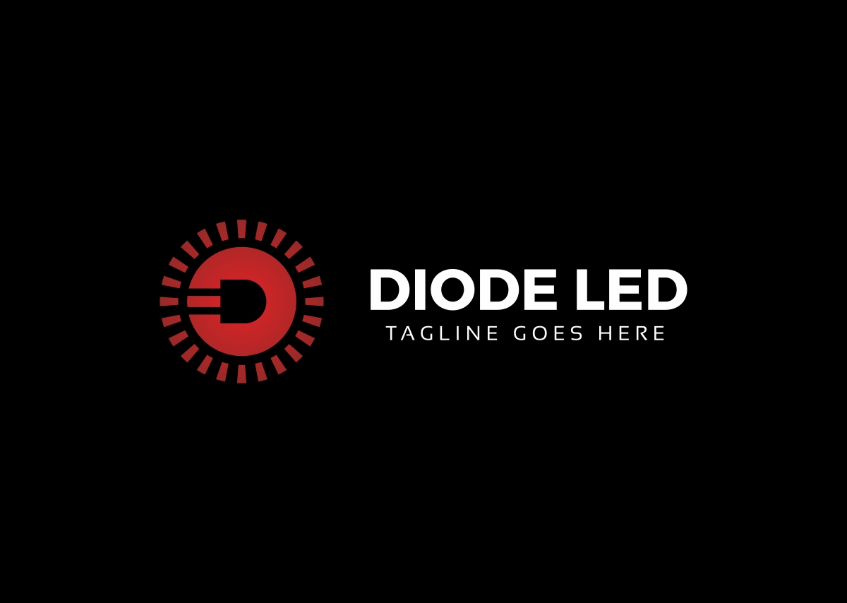 Download Шаблон логотипа "Diode Led - Logo Template" / Diode Led - Logo Template - Шаблон логотипа на тему графика led logo light icon bulb vector diode design symbol lamp isolated sign concept electric creative white technology bright idea energy