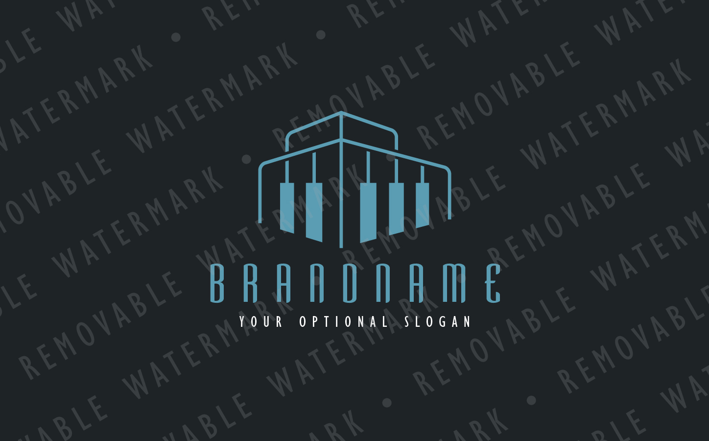 Download Шаблон логотипа "Piano Architecture - Logo Template" / Piano Architecture - Logo Template - Шаблон логотипа на тему графика construction real estate art sound building music architecture play perspective instrument keyboard piano song orchestra realty audio logo design template