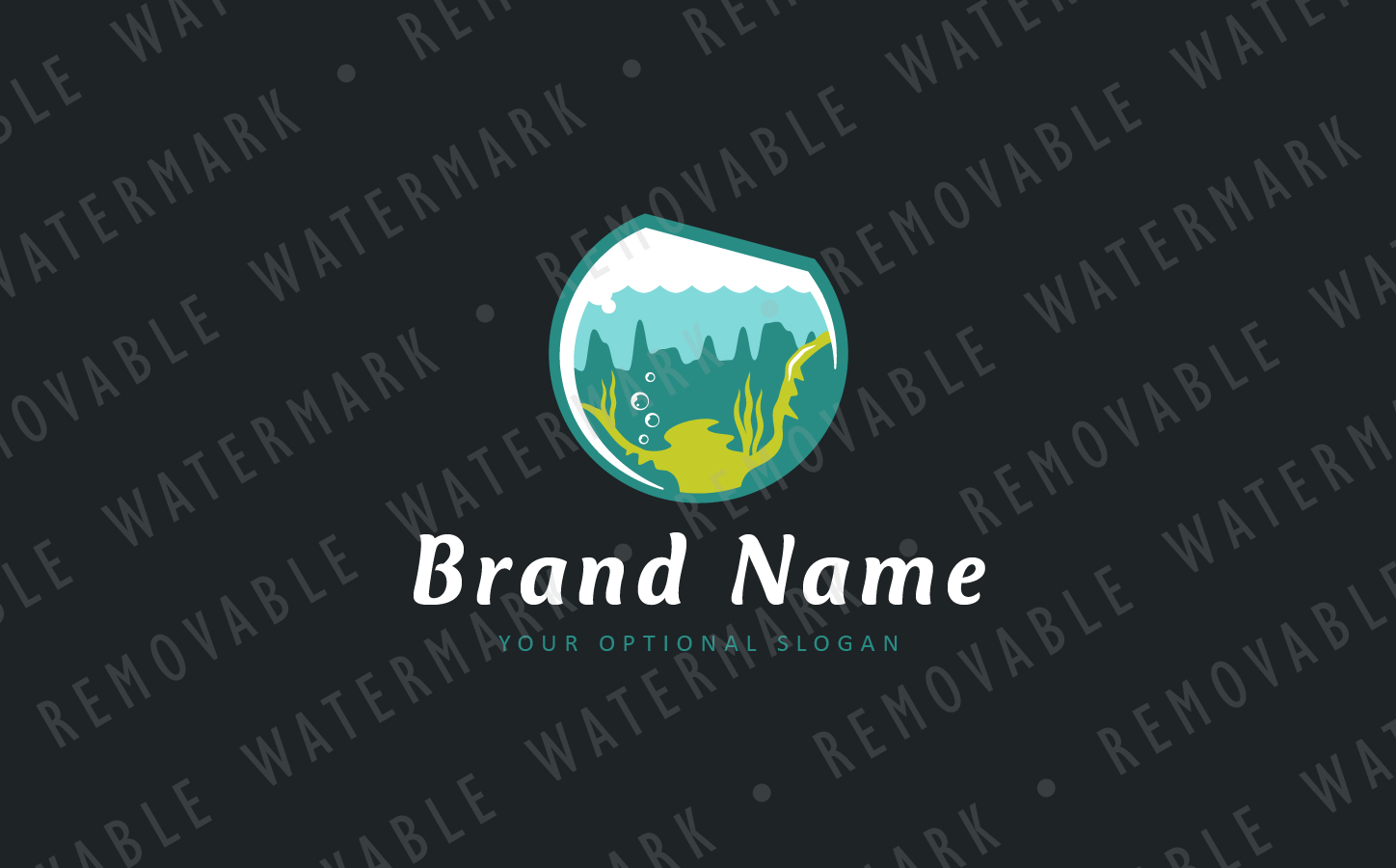 Download Шаблон логотипа "Aquascaping Bowl - Logo Template" / Aquascaping Bowl - Logo Template - Шаблон логотипа на тему графика water bubble fish tank aqua landscape sphere rock sea liquid aquarium bowl hobby underwater aquascaping spa decoration logo design template