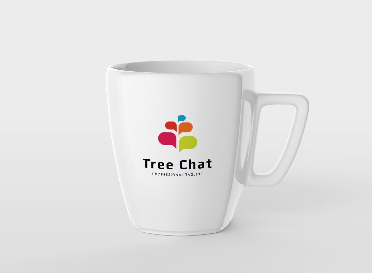Download Шаблон логотипа "Tree Chat Logo Template" / Tree Chat Logo Template - Шаблон логотипа на тему графика accounting firms association best logo bubble chat chatting community completed hi-tech pack message products professional services simple social talk talking