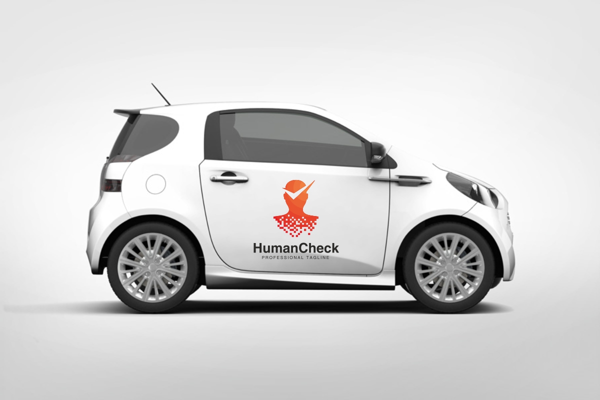 Download Шаблон логотипа "Human Check Logo Template" / Human Check Logo Template - Шаблон логотипа на тему графика blog check mark color community human internet online people share sharing social abstract care checking clinic data document guard health