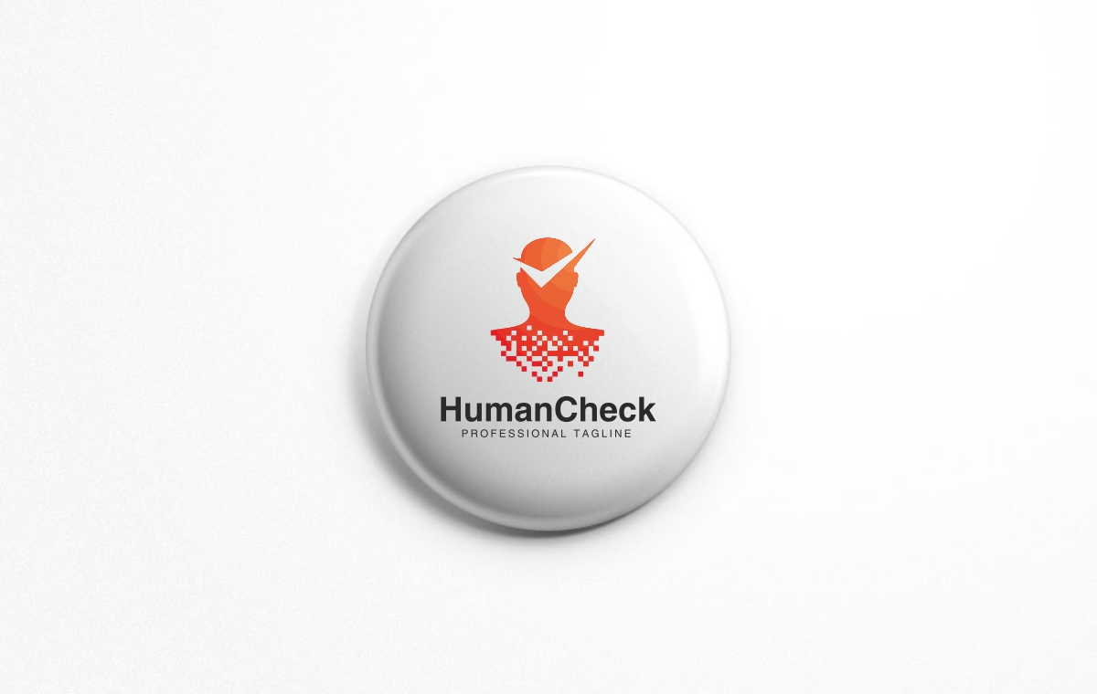 Download Шаблон логотипа "Human Check Logo Template" / Human Check Logo Template - Шаблон логотипа на тему графика blog check mark color community human internet online people share sharing social abstract care checking clinic data document guard health