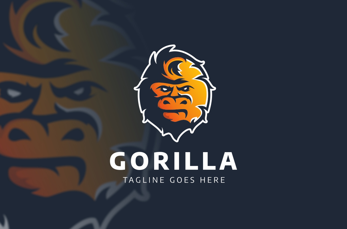 Download Шаблон логотипа "Gorilla - Logo Template" / Gorilla - Logo Template - Шаблон логотипа на тему графика angry animal ape boss brand cigar cigarette club creative design gorilla graphic head icon king kong logo mascot media monkey