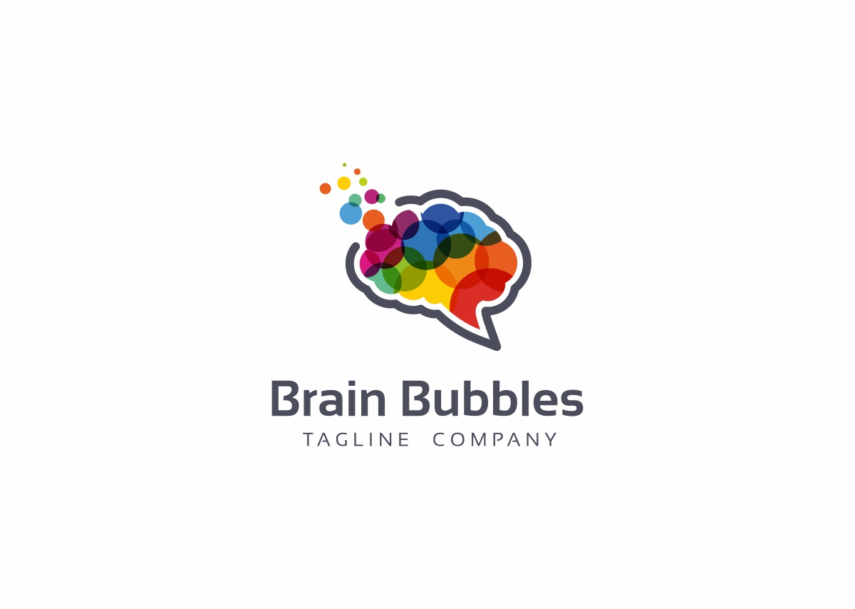 Download Шаблон логотипа "Brain Bubbles Logo Template" / Brain Bubbles Logo Template - Шаблон логотипа на тему графика agency brain logo brand brilliance colorful concept cortex create creation creative dot dots entertain entertainment geek idea ideas identity information