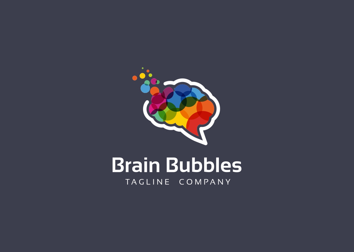 Download Шаблон логотипа "Brain Bubbles Logo Template" / Brain Bubbles Logo Template - Шаблон логотипа на тему графика agency brain logo brand brilliance colorful concept cortex create creation creative dot dots entertain entertainment geek idea ideas identity information