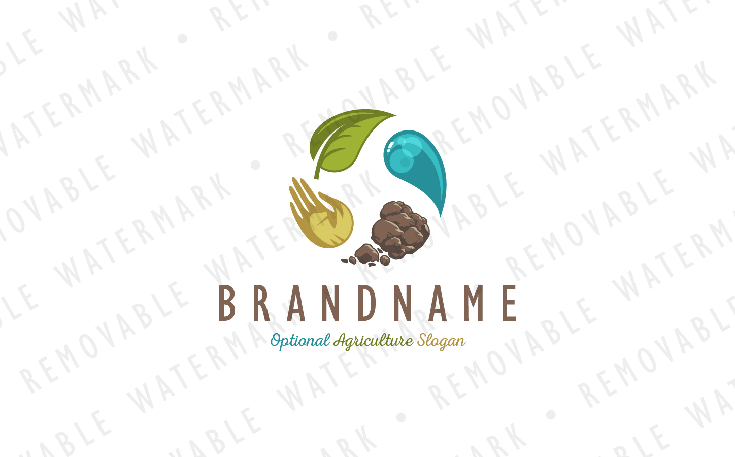 Download Шаблон логотипа "Agriculture Transformation Logo Template" / Agriculture Transformation Logo Template - Шаблон логотипа на тему графика plant circle leaf water earth natural spa agriculture landscaping cycle transformation farming element soil synergy logo design template grow mineral