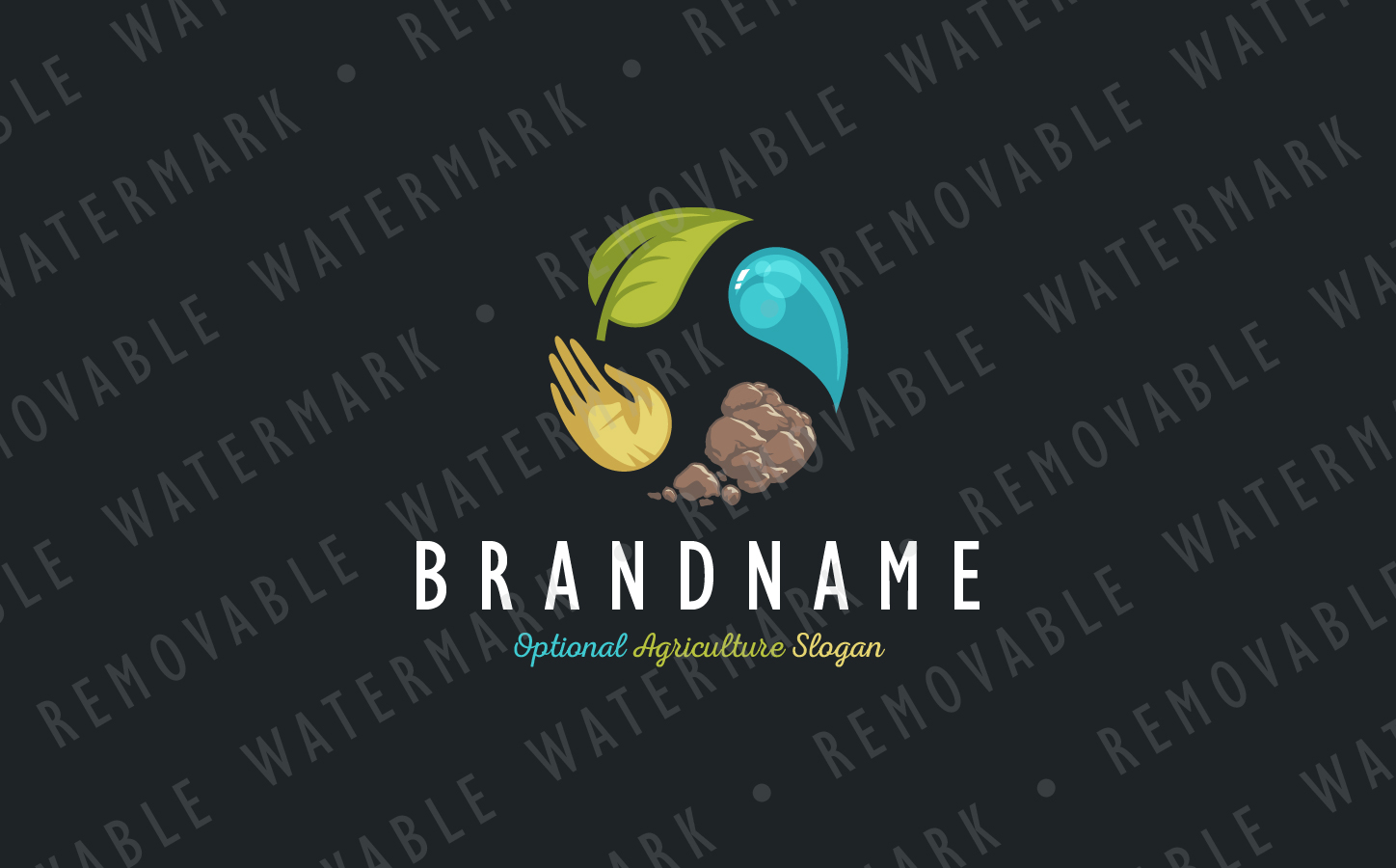 Download Шаблон логотипа "Agriculture Transformation Logo Template" / Agriculture Transformation Logo Template - Шаблон логотипа на тему графика plant circle leaf water earth natural spa agriculture landscaping cycle transformation farming element soil synergy logo design template grow mineral