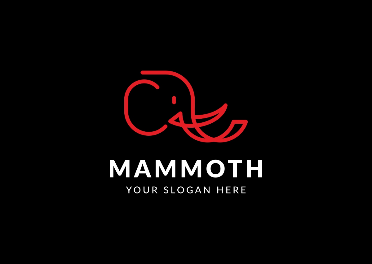 Download Шаблон логотипа "Mammoth Logo Template" / Mammoth Logo Template - Шаблон логотипа на тему графика animal logo brand logo branding business cog cogs company creative equipment icon ideas inspiration lamp lighting product mock up mock-up