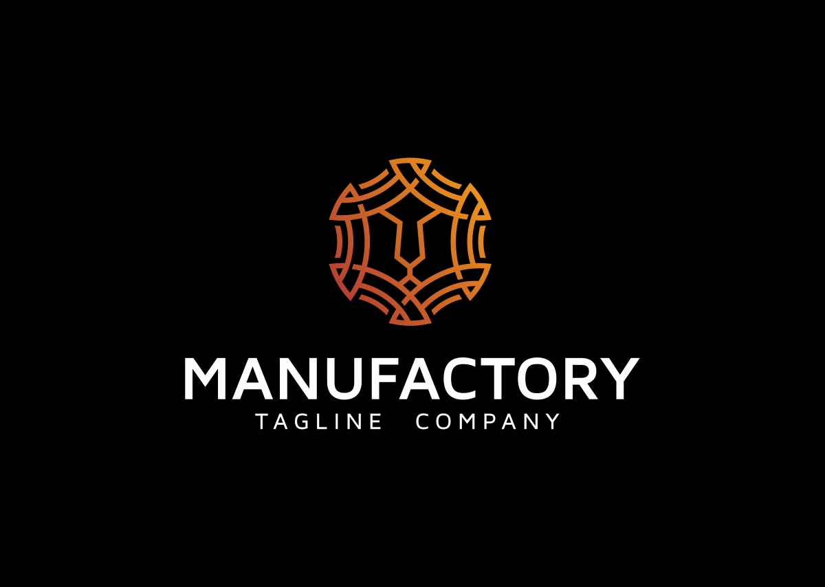 Download Шаблон логотипа "MANUFACTORY Logo Template" / MANUFACTORY Logo Template - Шаблон логотипа на тему графика animal animal logo branding club company elegant head jungle king lion logo vector luxury power royal sport strength strong