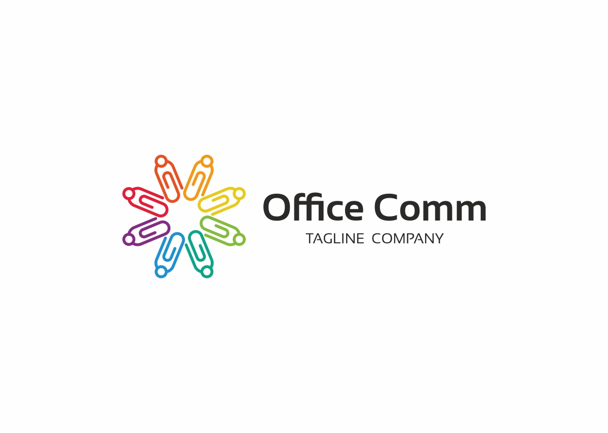 Download Шаблон логотипа "Office Community Logo Template" / Office Community Logo Template - Шаблон логотипа на тему графика color connect design home human logo pixel shape share template text business circle clean clear collaboration communication community effective help