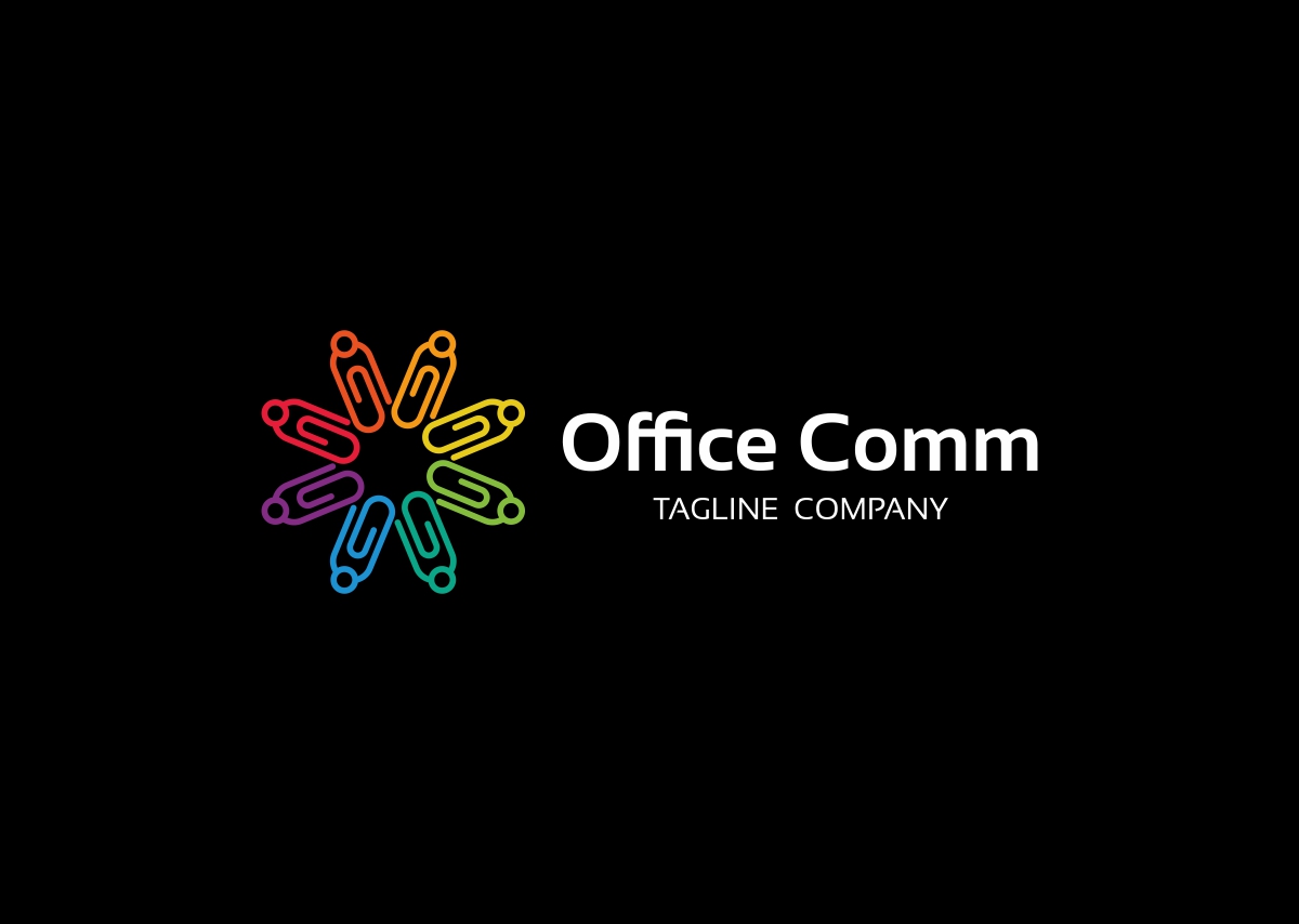 Download Шаблон логотипа "Office Community Logo Template" / Office Community Logo Template - Шаблон логотипа на тему графика color connect design home human logo pixel shape share template text business circle clean clear collaboration communication community effective help