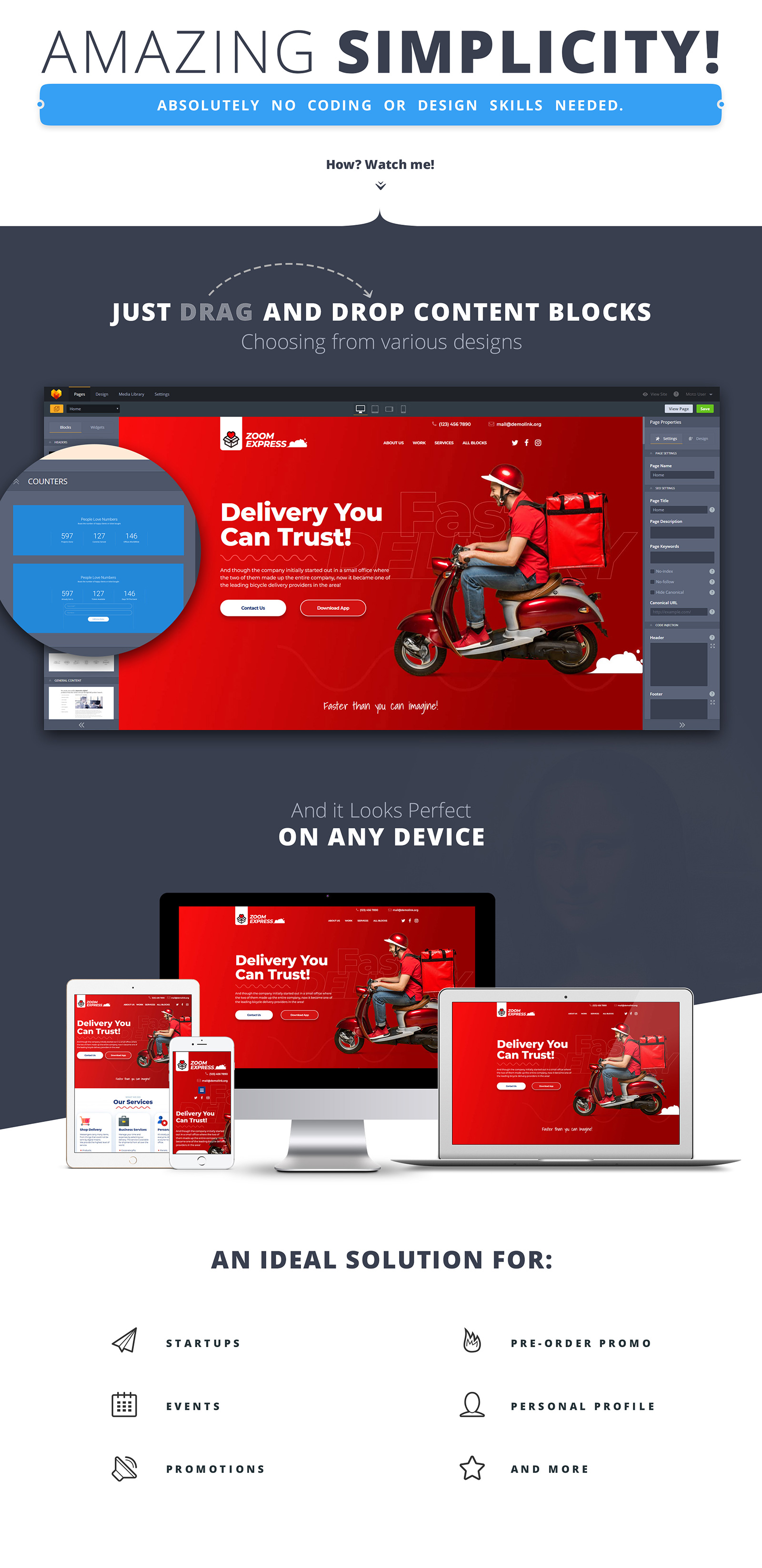 Zoom Express - Delivery Landing Page Template