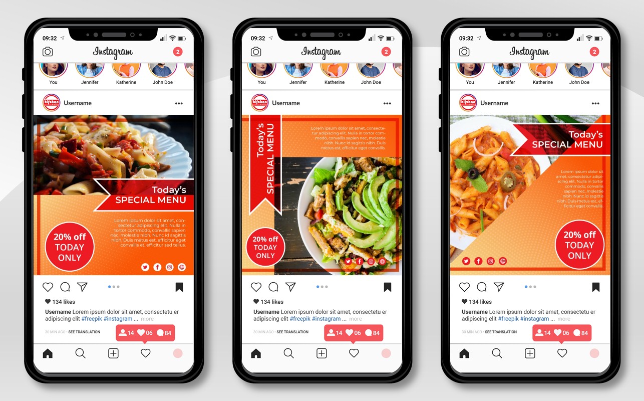 Download Шаблон для соцсетей "10 Unique Delicious Food Promotional - Instagram Post Template for Social Media" / 10 Unique Delicious Food Promotional - Instagram Post Template for Social Media - Шаблон для соцсетей на тему графика social,media,template,socialmedia,instagram,post,instagrampost,instagramtemplate,story,instagramstory,creative,design,marketing,sale,discount,food,deliciousfood,specialmenu,menu