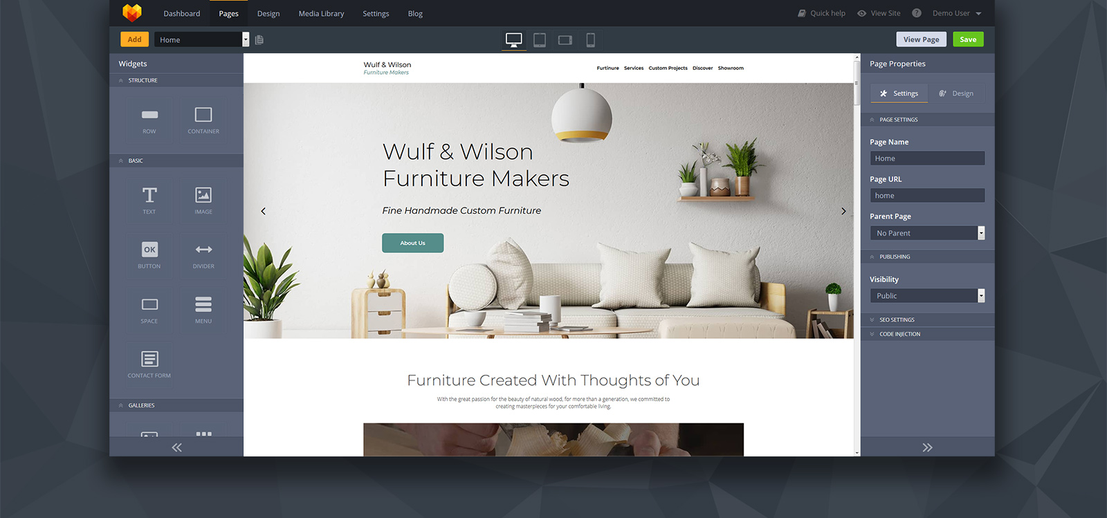 Wulf Wilson - Furniture Makers Moto CMS 3 Template