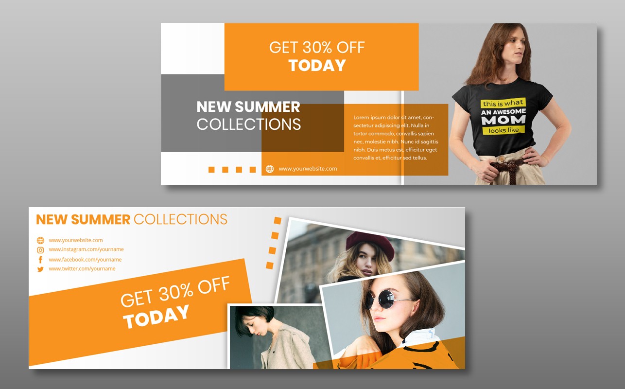 Download Шаблон для соцсетей "Fashion Facebook Cover Template for Social Media" / Fashion Facebook Cover Template for Social Media - Шаблон для соцсетей на тему графика social,media,template,socialmedia,facebook,cover,post,instagrampost,instagramtemplate,story,instagramstory,creative,design,marketing,sale,discount,facebookcover