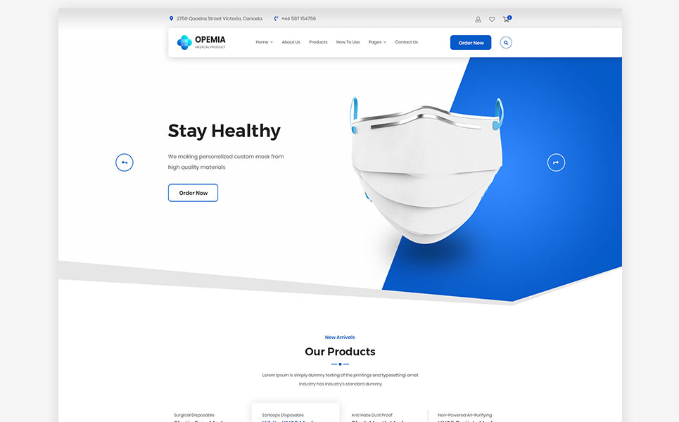 Download PSD шаблон "Opemia - Medical Products or Services PSD Template" / Opemia - Medical Products or Services PSD Template - PSD шаблон на тему аптека medical,product,medicine,dental,mask,virus,covid,ayurvedic,device,drugs,drug