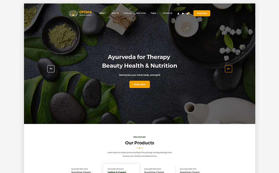Download PSD шаблон "Opemia - Medical Products or Services PSD Template" / Opemia - Medical Products or Services PSD Template - PSD шаблон на тему аптека medical,product,medicine,dental,mask,virus,covid,ayurvedic,device,drugs,drug