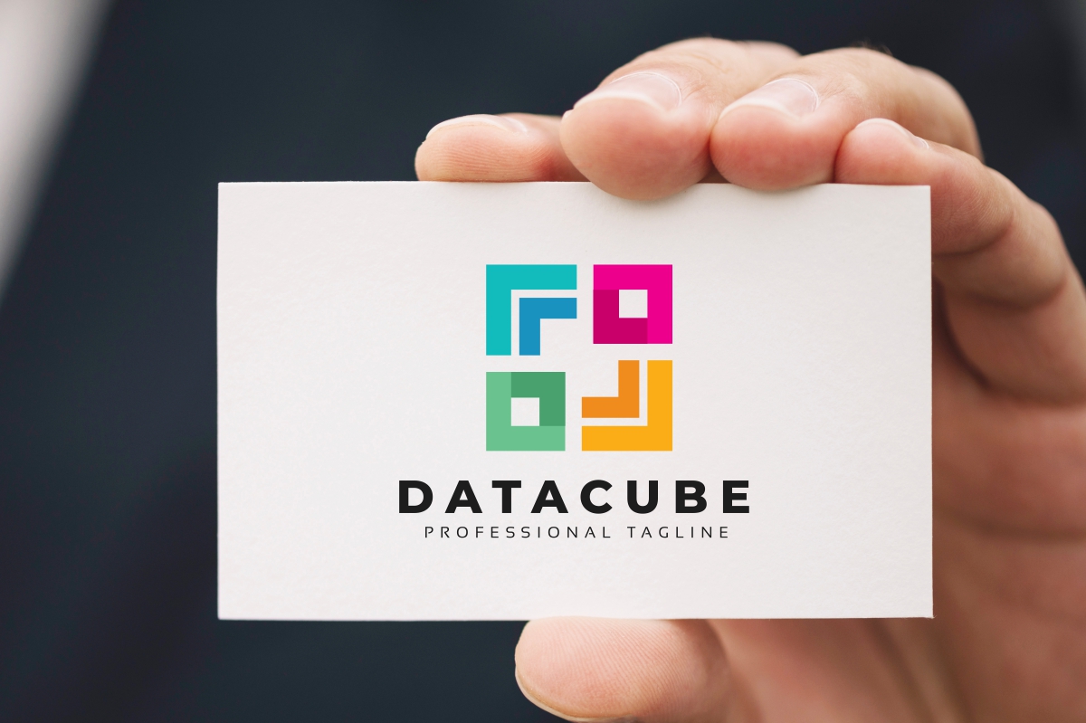 Download Шаблон логотипа "Data Cube Colorful Logo Template" / Data Cube Colorful Logo Template - Шаблон логотипа на тему графика abstract,agency,box,brand,branding,business,cloud,computing,code,coding,cube,cubic,cubical,data,developer,development,digital,firm,hexa,hexagon