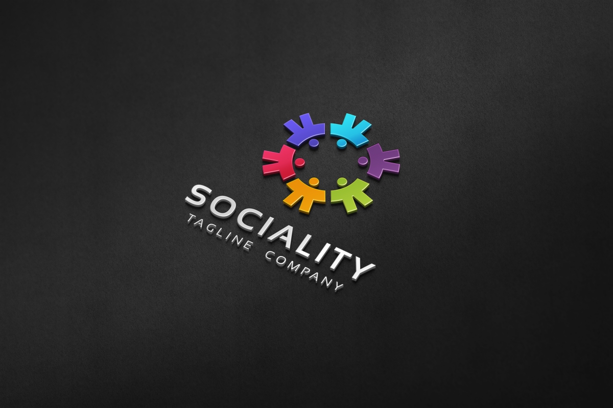 Download Шаблон логотипа "Connect People Logo Template" / Connect People Logo Template - Шаблон логотипа на тему графика accounting brand business club company corporate creative design designer elegant emblem fashion human logo logotype network party people print product