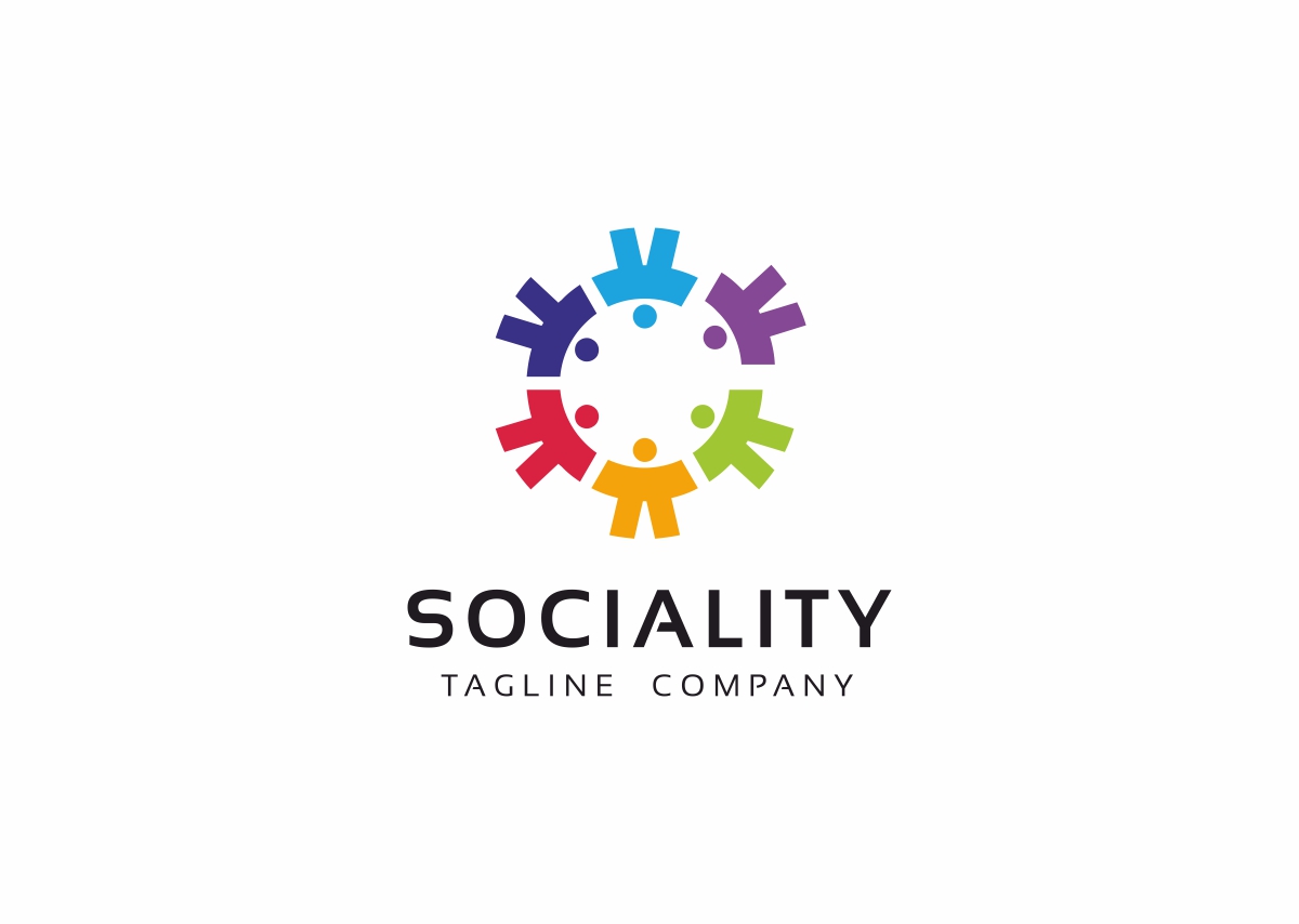 Download Шаблон логотипа "Connect People Logo Template" / Connect People Logo Template - Шаблон логотипа на тему графика accounting brand business club company corporate creative design designer elegant emblem fashion human logo logotype network party people print product