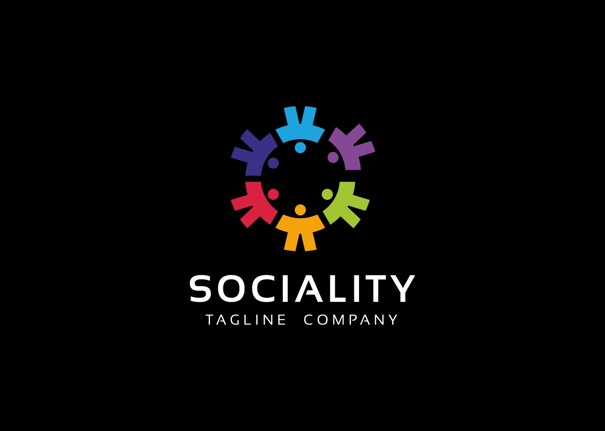 Download Шаблон логотипа "Connect People Logo Template" / Connect People Logo Template - Шаблон логотипа на тему графика accounting brand business club company corporate creative design designer elegant emblem fashion human logo logotype network party people print product